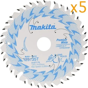 Hoja de sierra circular premium Makita A-67175 (juego de 5 piezas) 35 dientes 125 mm/SAMEHADA - Imagen 1 de 3