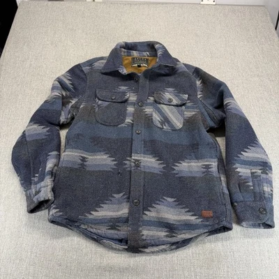 Jachs Shirt Jacket Mens Medium Gray Wool Blend Navajo Blanket Snap Button - Image 1 of 4