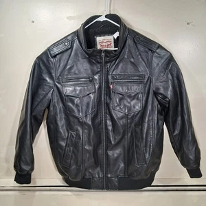 Chaqueta Bomber Levi’s Aviator 2XLT Negra Imitación Cuero Forrada Sherpa Aspecto Vintage  - Imagen 1 de 19