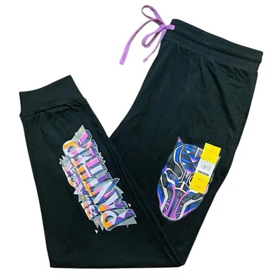 Men’s Black Panther Lounge Joggers Size Large (36-38) NEW - Image 1 of 4