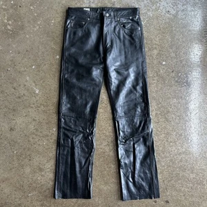 Wilsons Leather Pelle Studio Soft Leather Lined Biker Pants Mens 32x33 - Picture 1 of 9