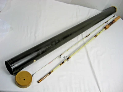 rmk99 复古 Shakespeare Wonderod 6.5 英尺鱼竿 #718 2 件 带硬壳 状况极佳 st135 — 第 1/4 张图片