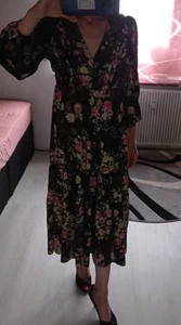 Maxikleid Schwarz Blumen ❤️ Zara, Größe XS/34 - Bild 1 von 4
