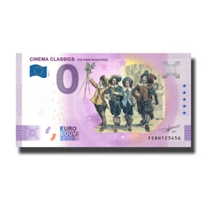 Billete de recuerdo de 0 euros clásico del cine Los tres mosqueteros color Malta FEBH 2 - Imagen 1 de 2