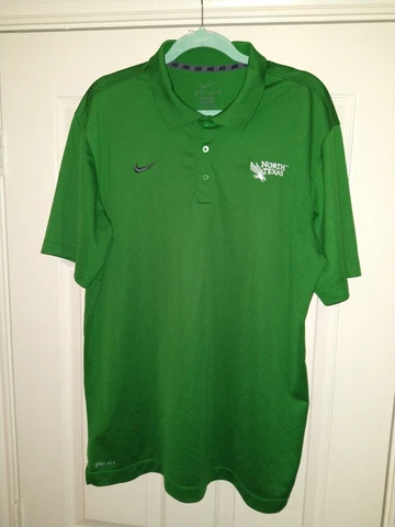 Nike North Texas Mean Green Short Sleeve Polo Shirt Men's sz XL Cover
