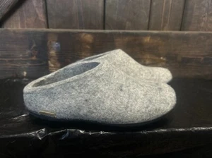 Glerups Slipper grau Wolle Slipper mit schwarzem Gummiboden - EU Größe 36 - Bild 1 von 5