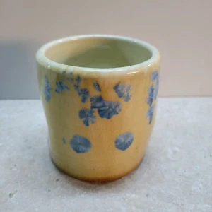 Studio Crystalline Glazed Pottery Pinched Tumbler Mug  or vase signed  - Picture 1 of 9
