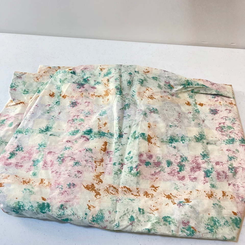 Sábana bajera cañón de colección completa verde rosa pinceladas abstractas mezcla sin hierro EE. UU. Foto 1 de 4