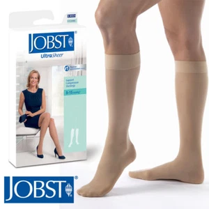 Medias altas de compresión ultratransparentes para rodilla para mujer 8-15 mmHg soportes terapéuticos - Imagen 1 de 2