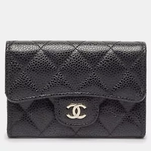 Chanel Black Caviar Leather CC Flap Card Case - Picture 1 of 9