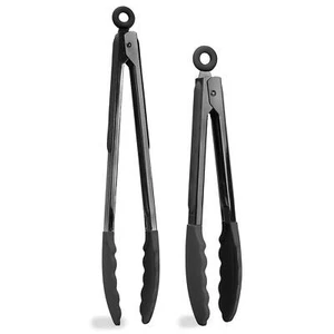 Stainless Steel Silicone Tipped Kitchen Food BBQ and Cooking Tongs for Non St... - Picture 1 of 6