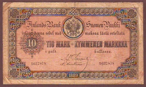 FINLAND - Russian Administration  10 Markkaa  1889 - Picture 1 of 2