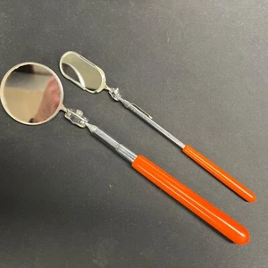 Craftsman USA Inspection Mirror 2pc Pocket Oval & Telescoping Round Orange - Picture 1 of 8