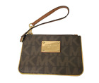 Michael Kors Brown Monogram Wristlet Wallet Purse Bag Womens 6"W x 4"H