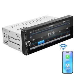 1DIN Autoradio Wireless CarPlay Touchscreen BT5.0 USB FM RDS GPS WIFI Radio - Bild 1 von 17