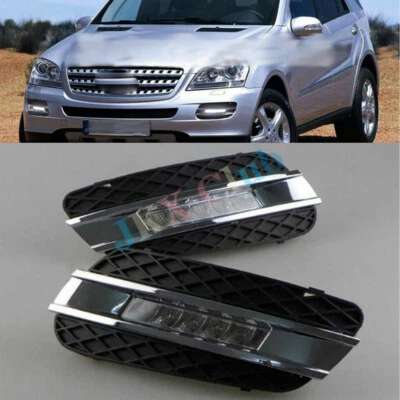 2x Luz de circulación diurna LED blanca DRL j para Mercedes Benz W164 Clase ML 2006-09 Foto 1 de 4