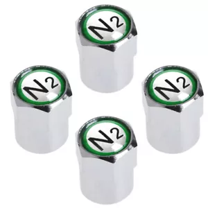 4Pcs Chrome Car TPMS Valve Stem Cap N2 Nitrogen Tire Insert Cover - Picture 1 of 9