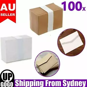 100PCS Mini Envelopes Small White Kraft Brown 82mm x 115mm Wedding RSVP Cards AU - Picture 1 of 14