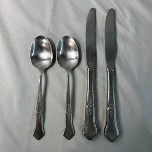 Oneida Edelstahl Besteck Ashmore Herzogin Applikation Savanne 4 Teile - Bild 1 von 9