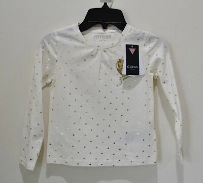 NUEVO CON ETIQUETAS NIÑAS NIÑOS ADIVINAR CAMISETA MANGA LARGA CAMISETA LUNARES DORADA TALLA 5 Foto 1 de 4