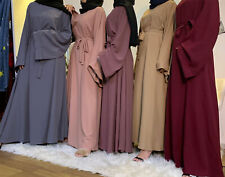 Damen Damen Ramadan Schlichte Abaya mit Taschen Gürtel Krawatte Größen S- XXL