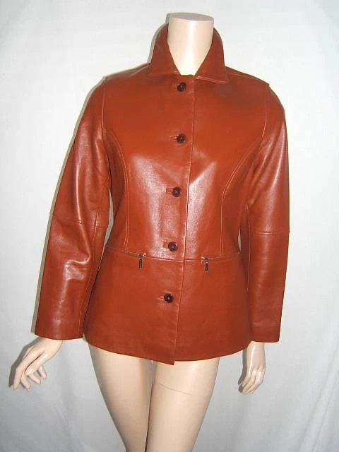 ISABELLA BIRD женщин 4 6 СЕКСУАЛЬНЫЙ ЭЛАСТИЧНЫЙ роскошный кожаный коричневый дизайнерская куртка - Изображение 1 из 1