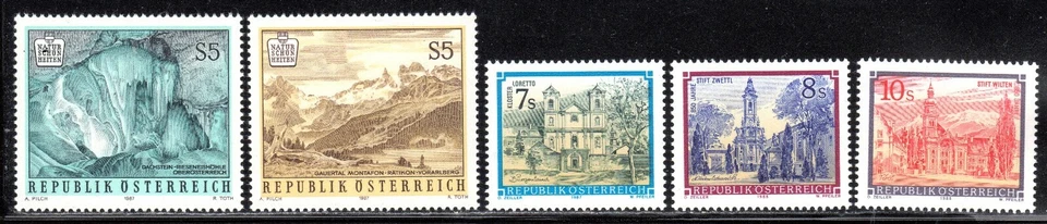 1986 Austria SC# 1351-1365 - 5 Different Stamps - M-NH - Image 1 of 1
