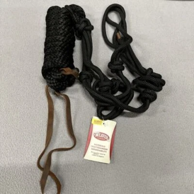 Halter Cuerda Trenzada Diamante Cuero Tejedor con Plomo - Caballo Promedio 35-7800 Foto 1 de 4