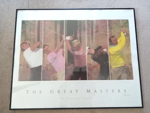 Signed & Framed The Great Masters By Bernard Fuchs Golf Greats Lithograph - Picture 1 of 5