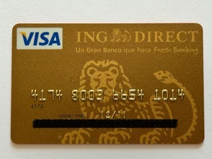 ING Direct Credit Card / Spain / Matte Gold / 2011 Exp / Near Mint Condition - Picture 1 of 2