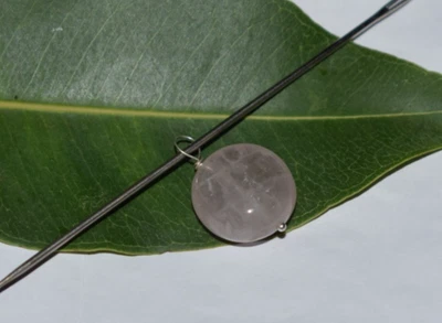 Colgante Cuarzo Rosa Piedras Preciosas Naturales Plata 925 Hecho a Mano Regalo para Ella Foto 1 de 4
