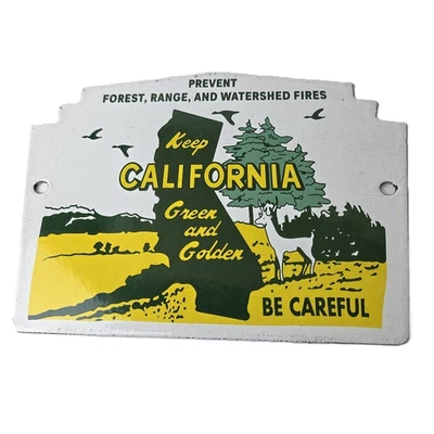 Винтажный знак национального парка - фарфоровый знак Yosemite California Gas Pump - Изображение 1 из 4