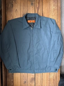 Vintage 90s Red Kap Pink Martini Green Eisenhower Quilted Work Jacket Size L - Picture 1 of 3