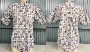 Ron Chereskin Tropical Pastel Block Print Cotton Beach Hawaiian Shirt Small - Picture 1 of 8