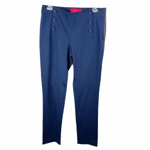 Z Spoke Zac Posen Women High Rise Stretchy Sailor Straight Leg Pants Blue Size 8 - Picture 1 of 7