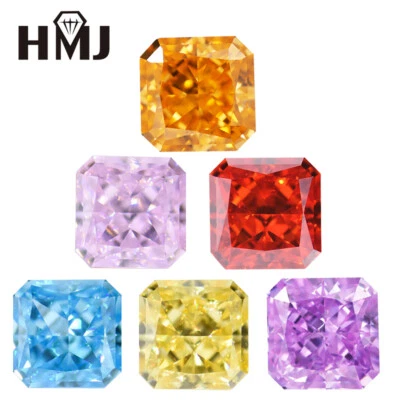 Diamante de carbono de alta calidad de 8*8 mm piedra circonita suelta corte cuadrado suelto gema VVS AAAAA+ Foto 1 de 4