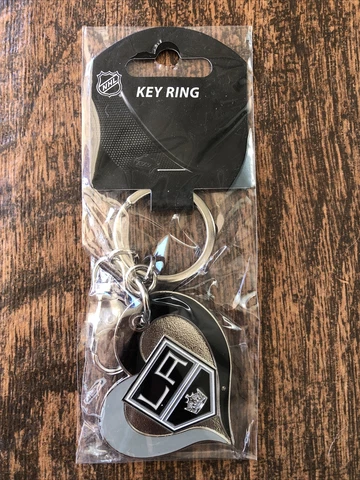 Los Angeles Kings Swirl Heart Keychain NHL License Key Rings Cover