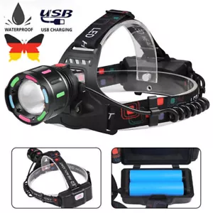 900000 Lumen Super Hell LED Stirnlampe USB Scheinwerfer Kopflampe Taschenlampe - Bild 1 von 15