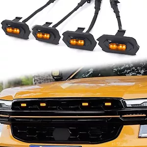 4PCS Grille Grill LED Light Marker DRL Fog Light For Ford RANGER T9 2023-2024 - Picture 1 of 12