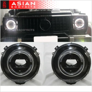 for Mercedes Benz G-class W463 Gloss Black LED Headlights W464 style (2007-17) - Picture 1 of 7