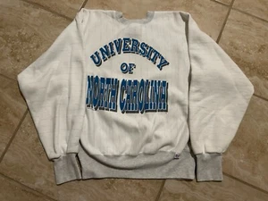 Vintage UNC University Of North Carolina Sweatshirt 90s Playerz Reverse Weave M - Picture 1 of 9