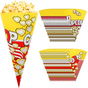 100 Pcs Paper Cones for Pop Corn Popcorn Bag Maker Bulk Bags Dad - Picture 1 of 12