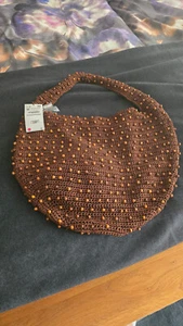 Tasche Beuteltasche Häkeloptik braun - Bild 1 von 2