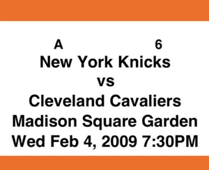 Cavs @ Knicks NBA 2009 E-Ticket Lebron James 52 Pts & Triple Double MSG - Picture 1 of 1
