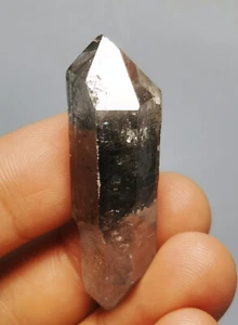 Cristallo di quarzo fantasma nero CLEAR NATURALE esemplare doppia estremità - Foto 1 di 12