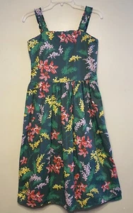 Gap Kids Floral Print Green Pink Yellow Dress Girls XXL 14/16 Spring Easter - Picture 1 of 11