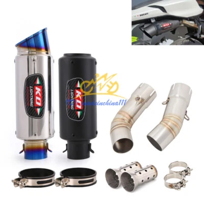 Para Ducati 848 1098 1198 Sistema Moto Puntas Escape Silenciador Conexión Tubo Medio Foto 1 de 4