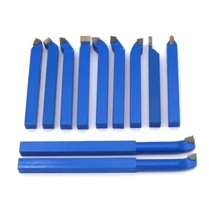 11PCS Carbide Lathe Cutter Tools Set CNC Brazed Tipped Bits 8mm 10mm Metal - Picture 1 of 5