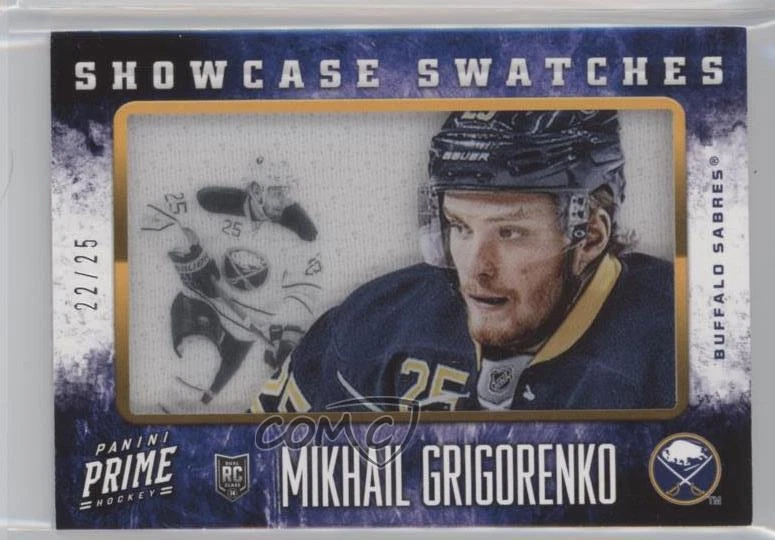 2013 Panini Prime Showcase Swatches 22/25 Mikhail Grigorenko #SW-MIK Rookie RC