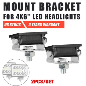 Pair Mounting Brackets Kit  for 4x6inch LED Headlights Fog Offroad Driving Lamp - Picture 1 of 2